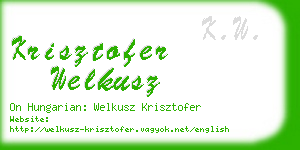 krisztofer welkusz business card